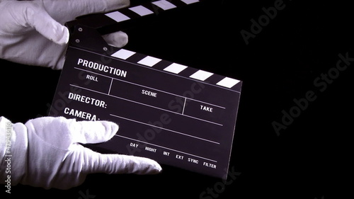 Clapperboard, clapper, 2 clips sequence