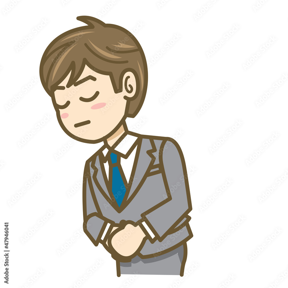 ビジネスマン 表情 上半身 イラスト お辞儀 Stock Vector Adobe Stock