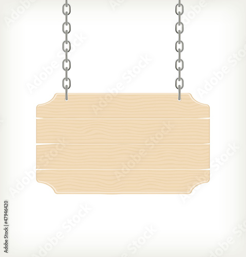 Wood sign, vector