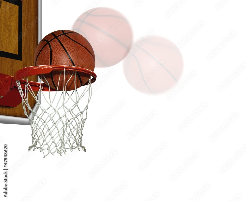 Basketball score shoot over white