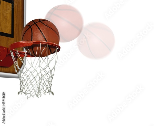 Basketball score shoot over white © razihusin