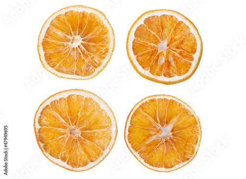 four dried slices of orange