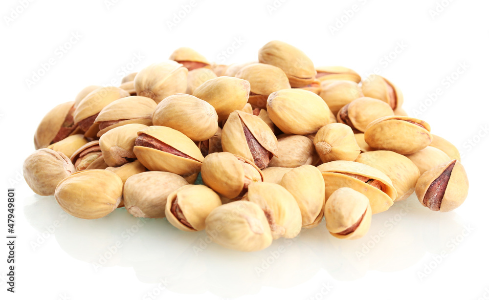 tasty pistachio nuts, isolated on white tasty pistachio nuts, isolated on white