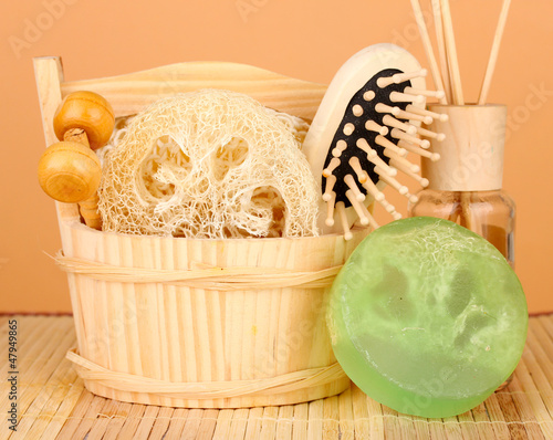 Obraz na płótnie Loofah on color background