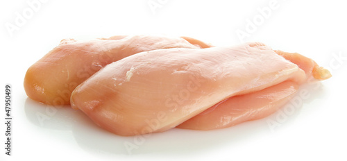 raw chicken meat, isolated on white