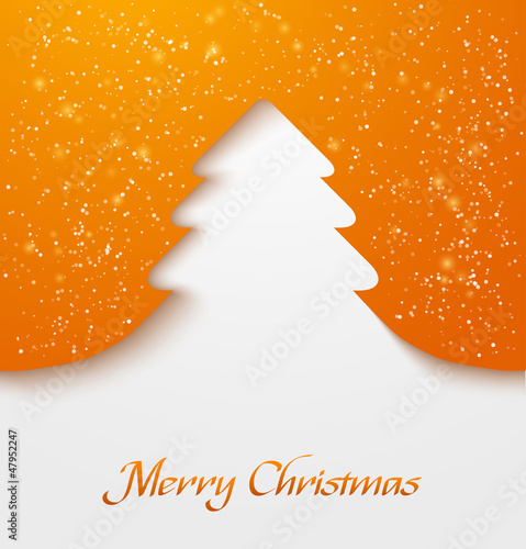 Orange christmas tree applique