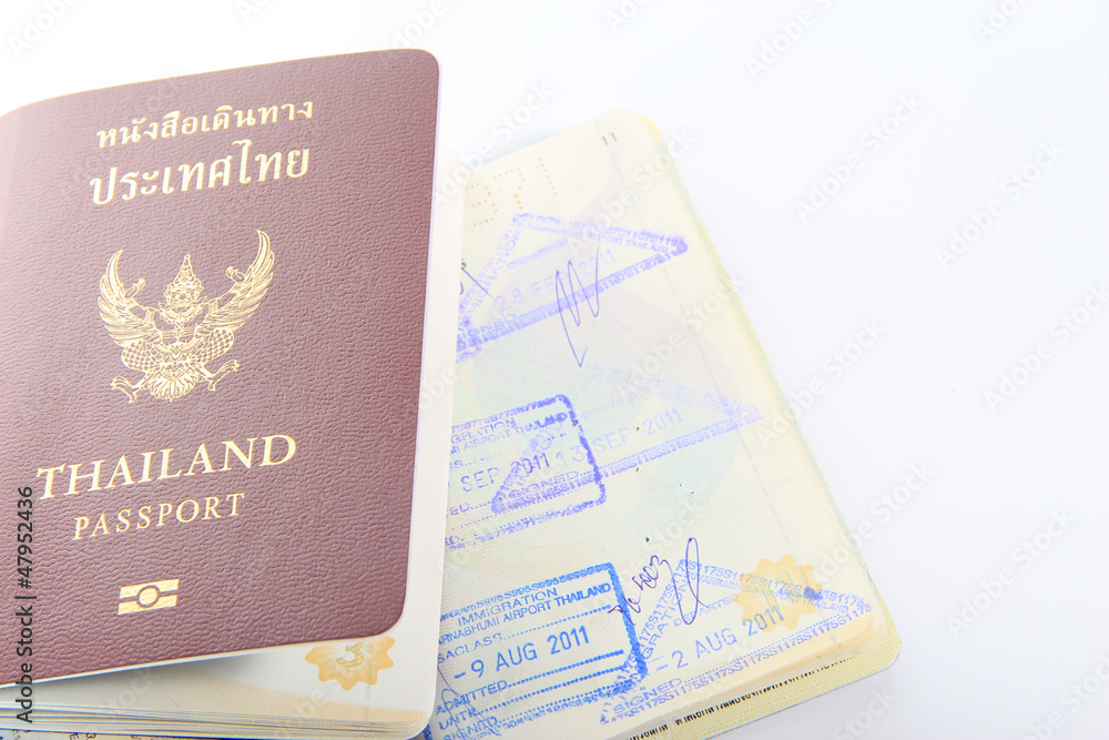 Fototapeta premium Thailand passport on white background
