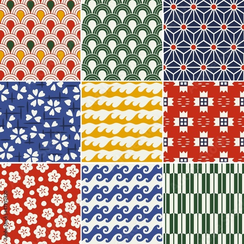 seamless japanese kimono pattern