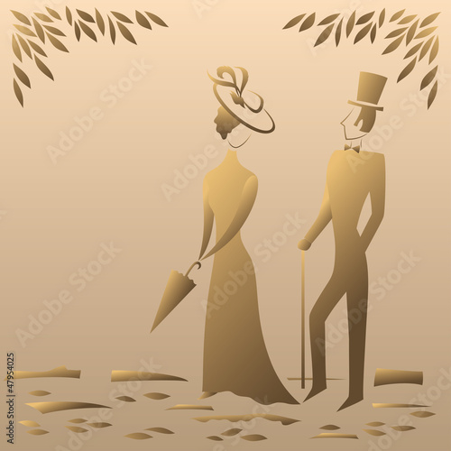 Gentleman and Lady, symbolic vintage style