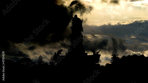 Germany Niederwald monument sky summoning photo