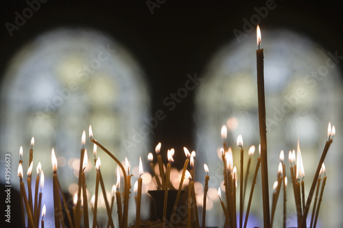 Billede på lærred Candles in a Orthodox church