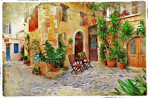 Fototapeta Naklejka Na Ścianę i Meble -  Chania,Crete- old charming streets