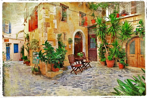 Obraz Chania,Crete- old charming streets