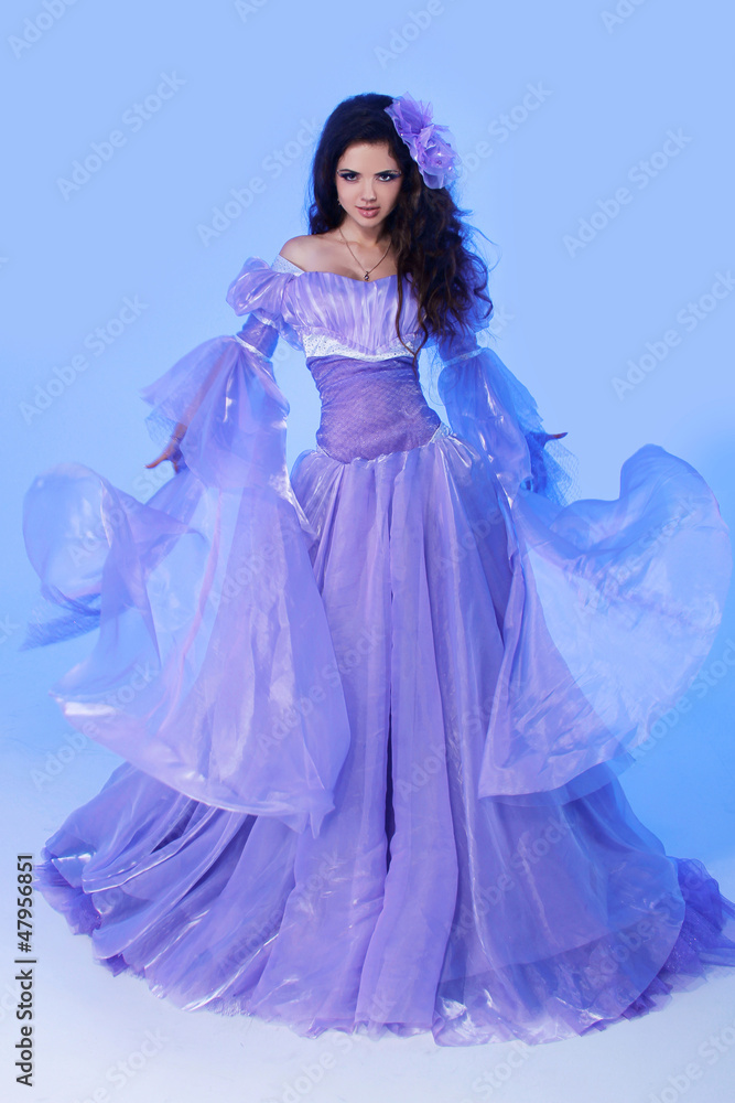 Queen. Young beautiful Caucasian brunette in gorgeous dress, mot Queen. Young beautiful Caucasian brunette in gorgeous dress, mot