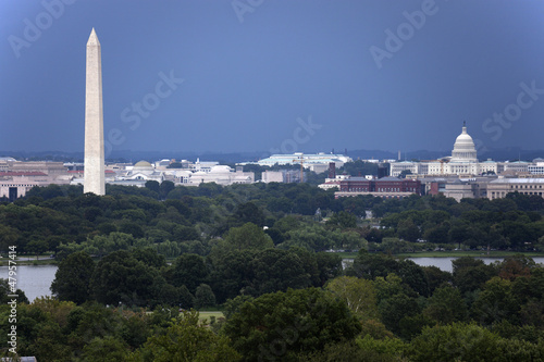 The US Capitol and Washington Monument