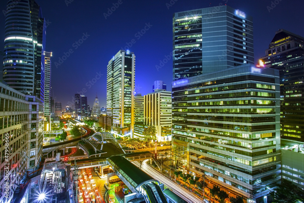 Bangkok city night view