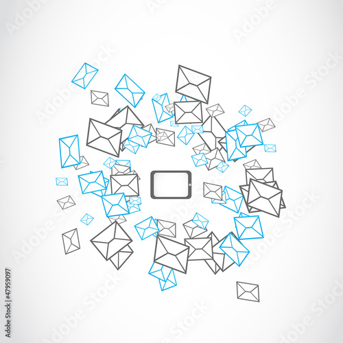 tablet message mailing concept