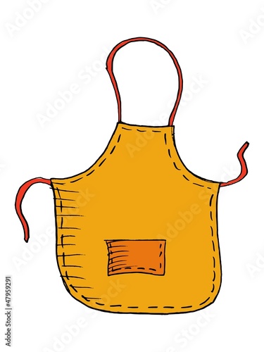 Hand drawn, vector, sketch illustration of apron