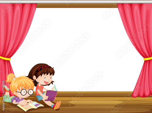 Girls reading book
