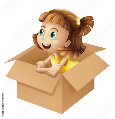 A girl in a box