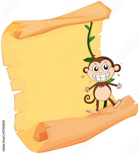 A monkey and a paper sheet