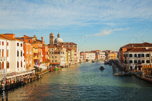 Panoramic view to Grande Canal in Venice, Italy