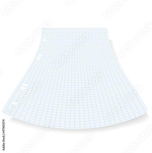 White squared blank white paper sheet.