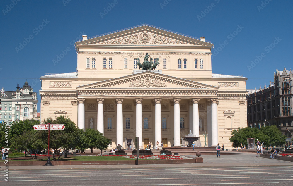 The Bolshoi Theatre in Moscow Russia at summer day
