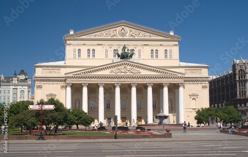 The Bolshoi Theatre in Moscow Russia at summer day