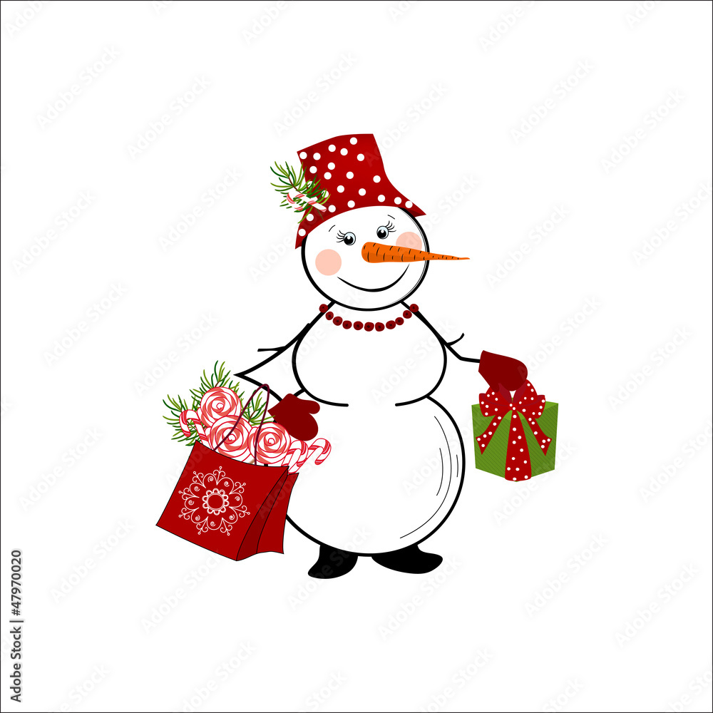 snowman on white background snowman on white background
