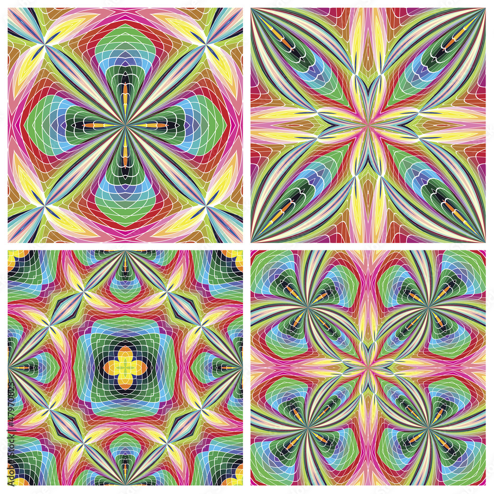 Seamless stain glass art deco tiles Seamless stain glass art deco tiles
