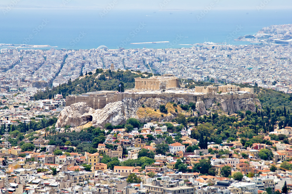 Athens cityscape and Acropolis hill