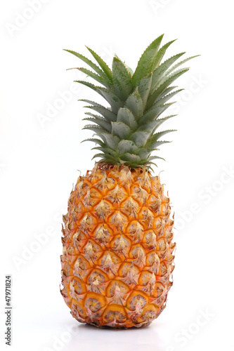 Ripe pineapple isolated on white background