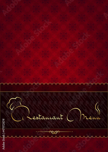 Red abstract restaurant menu cover