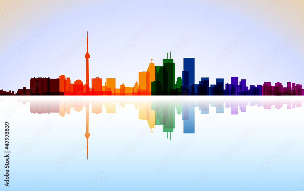 Obraz premium Colorful City Toronto panorama, vector