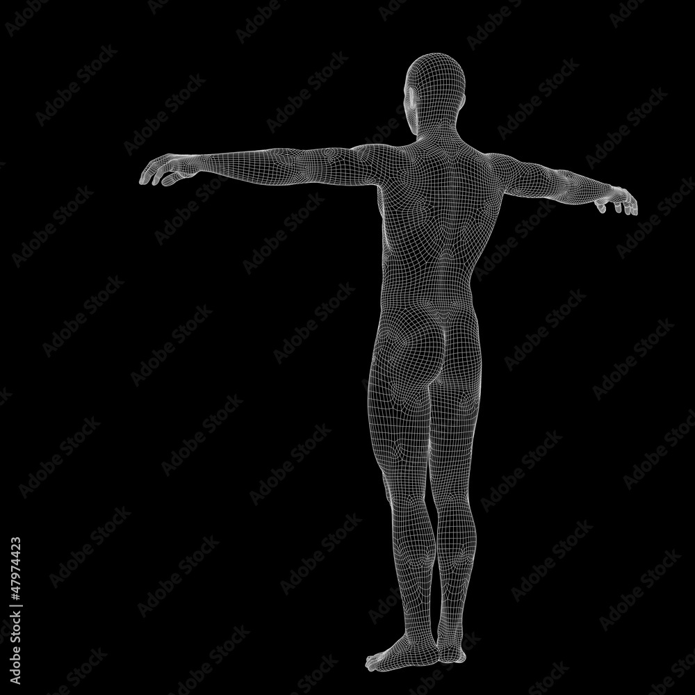 High resolution conceptual 3d man over black background High resolution conceptual 3d man over black background