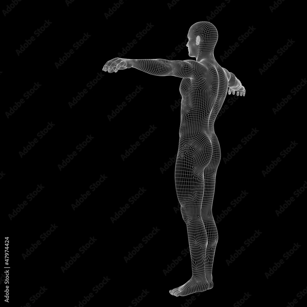 Obraz premium High resolution conceptual 3d man over black background