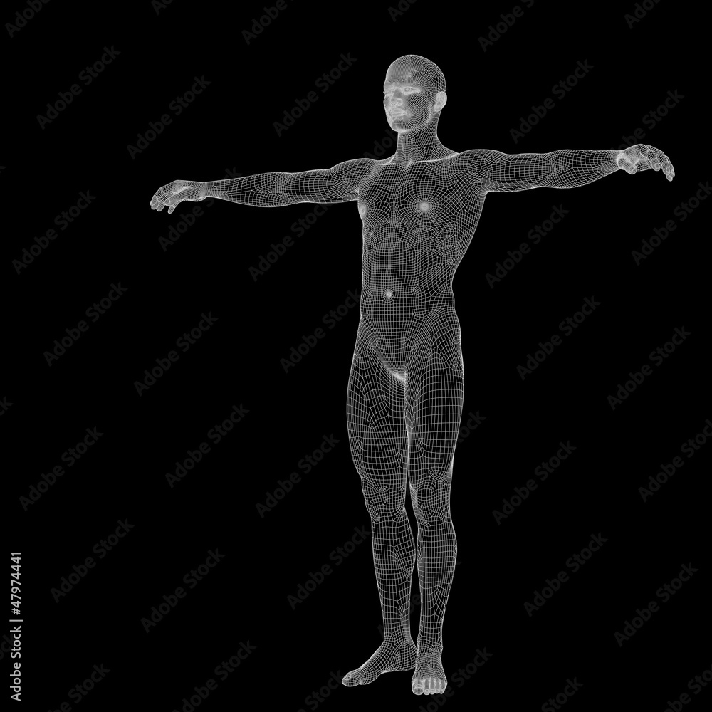 High resolution conceptual 3d man over black background High resolution conceptual 3d man over black background