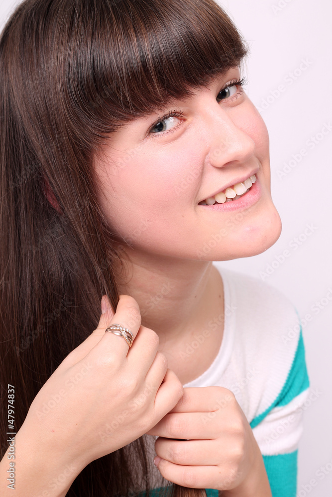 Portrait of smiling beautiful girl Portrait of smiling beautiful girl