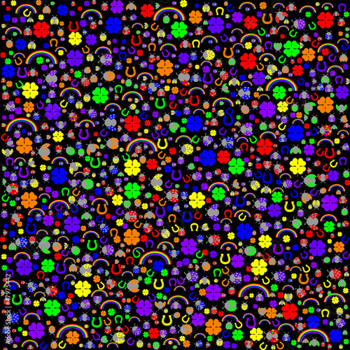 Background with lucky charms, vector