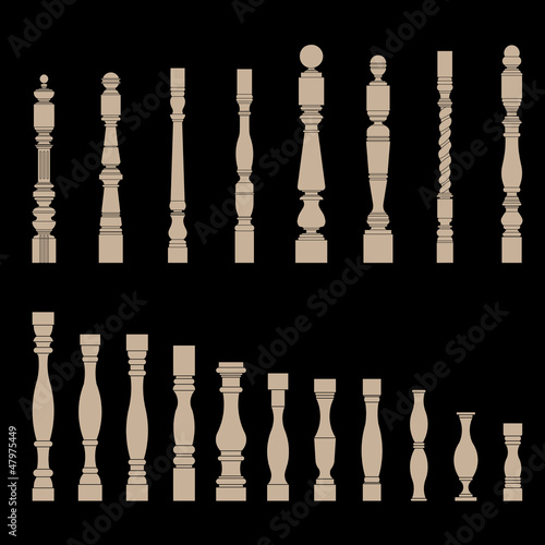 set of architectural element – balustrade, vector