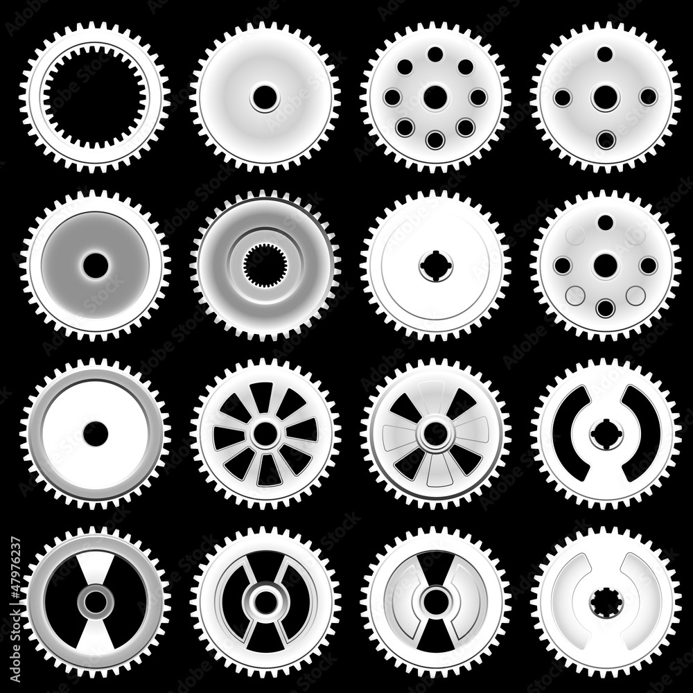 Set of gears, vector Set of gears, vector