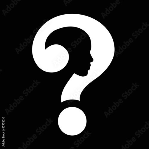 question mark human head symbol, vector