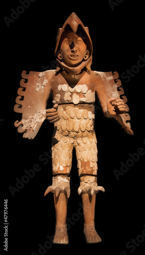 Eagle warrior statue. Aztec. Mexico.