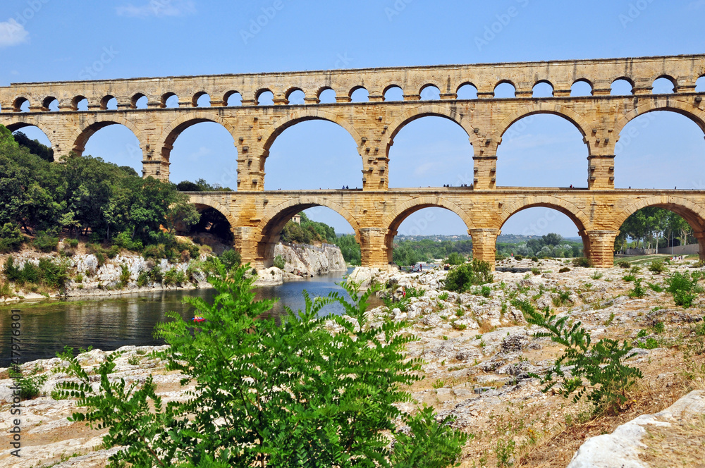 Fototapeta premium Pont du Gard, Linguadoca Roussillon, Francia