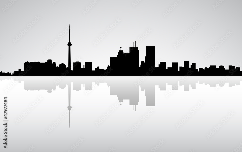Colorful City Toronto panorama, vector