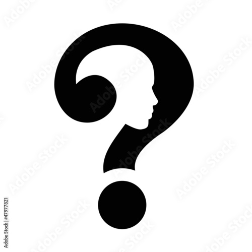 question mark human head symbol, vector