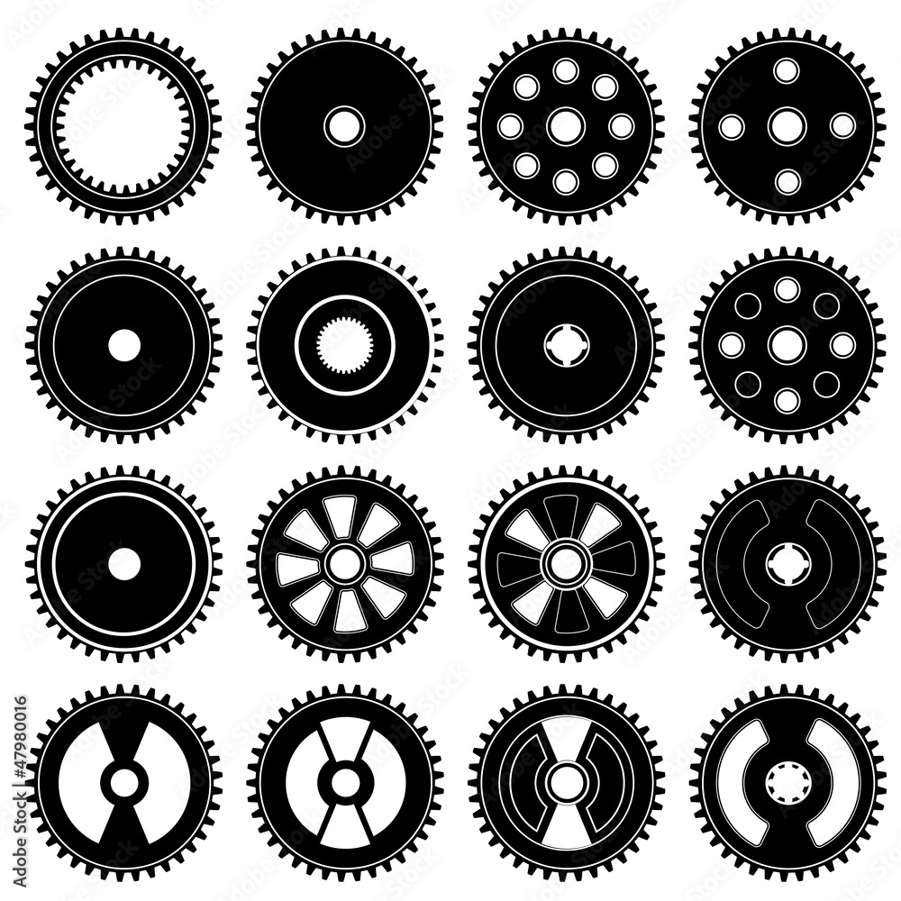 Set of gears, vector Set of gears, vector