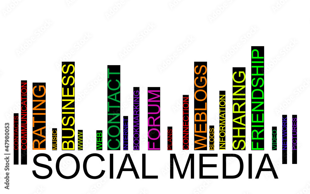 SOCIAL MEDIA text bar-code, vector SOCIAL MEDIA text bar-code, vector