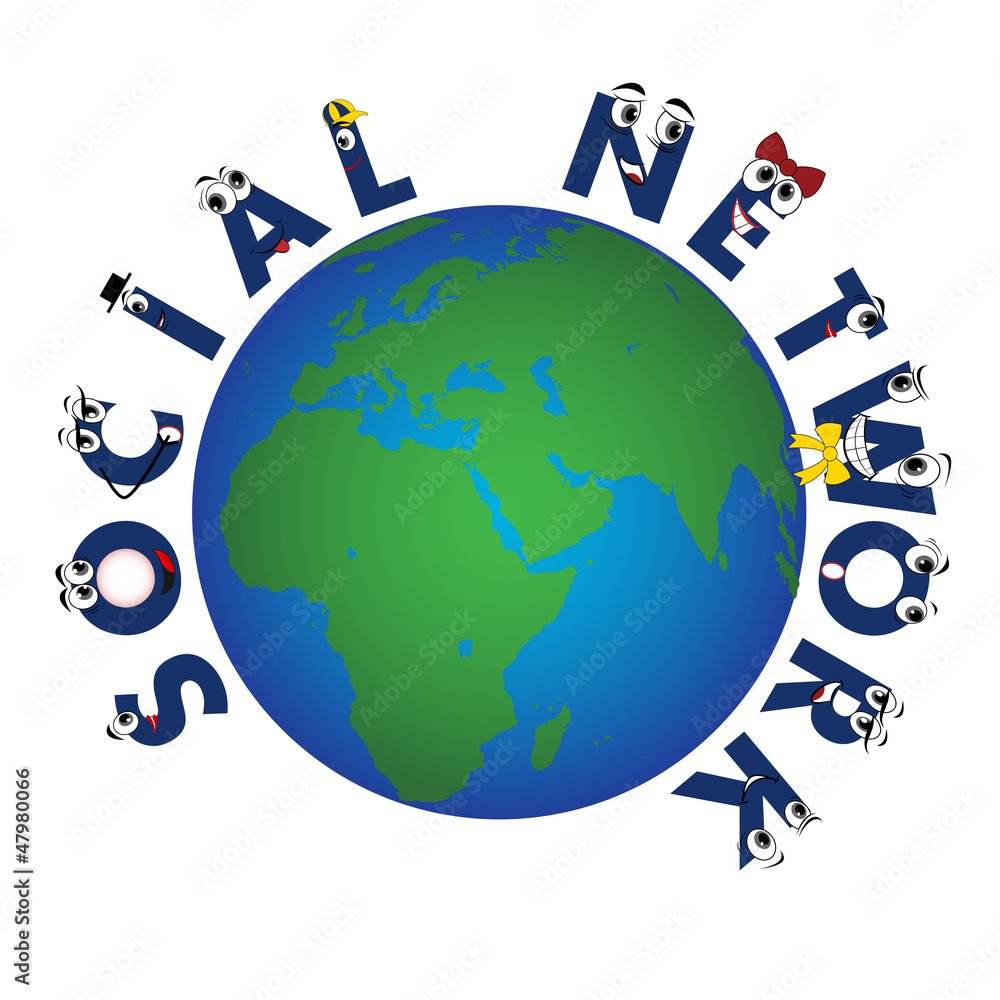 Global Social Network characters, vector